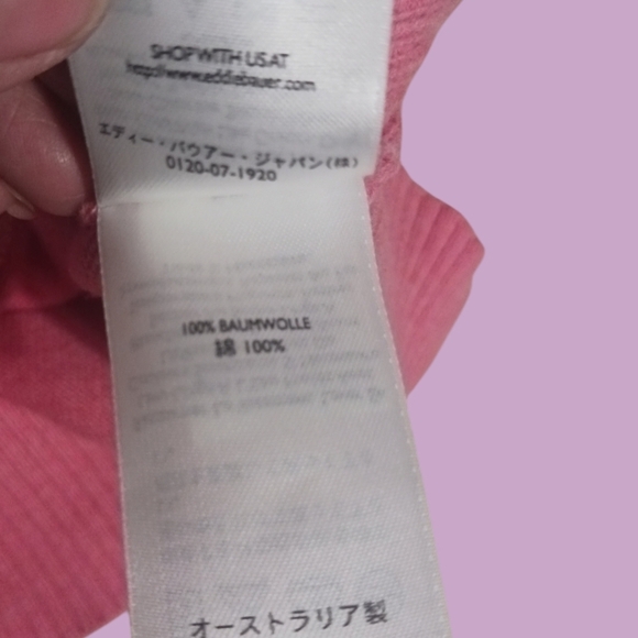 Eddie Bauer vtg Womens Pink Short Sleeve Sweater Size Small - Picture 6 of 6